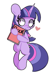 Size: 1300x1800 | Tagged: safe, artist:turtlefarminguy, derpibooru import, twilight sparkle, pony, unicorn, book, bookhorse, female, heart, mare, simple background, smiling, solo, that pony sure does love books, transparent background