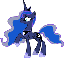 Size: 1032x940 | Tagged: safe, artist:j-pinkie, princess luna, alicorn, pony, luna eclipsed, female, mare, raised hoof, simple background, solo, transparent background