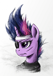 Size: 800x1153 | Tagged: safe, artist:hewison, derpibooru import, twilight sparkle, bust, future twilight, metal gear, portrait, solo