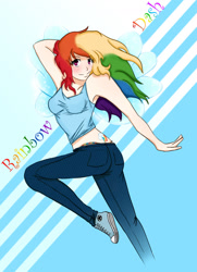 Size: 900x1246 | Tagged: safe, artist:gracieleighjones, rainbow dash, converse, humanized, shoes