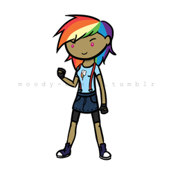 Size: 600x600 | Tagged: safe, artist:grandchaser, rainbow dash, converse, humanized, shoes