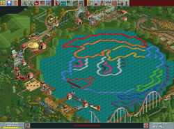 Size: 860x635 | Tagged: safe, rainbow dash, pegasus, pony, leafy lake, princess molestia, roller coaster, rollercoaster tycoon