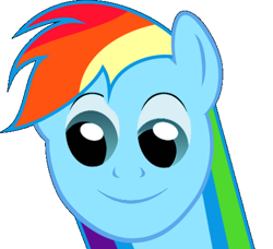 Size: 487x445 | Tagged: safe, rainbow dash, pegasus, pony, blue coat, female, mare, multicolored mane, twily face