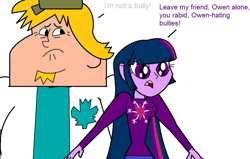 Size: 1024x652 | Tagged: safe, artist:britishgirl2012, derpibooru import, twilight sparkle, equestria girls, crossover, owen, total drama, total drama island