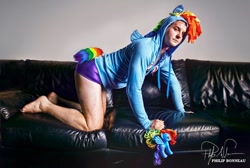 Size: 500x336 | Tagged: safe, rainbow dash, human, brony, cosplay, costume, irl, irl human, photo, solo