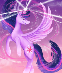 Size: 1024x1193 | Tagged: safe, artist:dangerblaze, derpibooru import, twilight sparkle, twilight sparkle (alicorn), alicorn, pony, female, magic, mare, solo