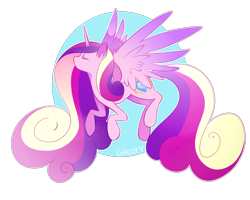 Size: 2500x2000 | Tagged: safe, artist:ghostycalico, princess cadance, alicorn, pony, abstract background, eyes closed, female, horn, mare, simple background, solo, transparent background, wings