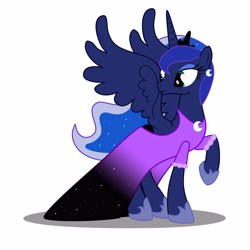 Size: 5053x5045 | Tagged: safe, artist:kirbymlp, princess luna, alicorn, pony, absurd resolution, beautiful, best pony, clothes, dress, ear piercing, earring, gala dress, galaxy mane, jewelry, piercing, princess