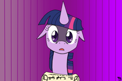 Size: 1024x683 | Tagged: safe, artist:galefeather, derpibooru import, twilight sparkle, fanfic art, floppy ears, letter, pinkie personalities, solo