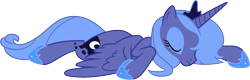 Size: 12517x4000 | Tagged: safe, artist:floppychiptunes, princess luna, alicorn, pony, absurd resolution, prone, s1 luna, simple background, sleeping, solo, transparent background, vector