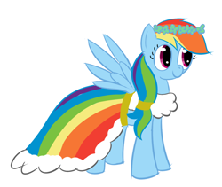 Size: 900x760 | Tagged: safe, artist:tggeko, rainbow dash, pegasus, pony, clothes, dress, gala dress