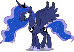 Size: 5000x3528 | Tagged: safe, artist:dashiesparkle, princess luna, alicorn, pony, bloom and gloom, .svg available, absurd resolution, female, mare, simple background, solo, spread wings, transparent background, vector, wings