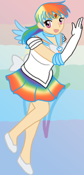 Size: 678x1401 | Tagged: safe, artist:cardcaptorkatara, rainbow dash, clothes, evening gloves, humanized, sailor moon, sailor scout