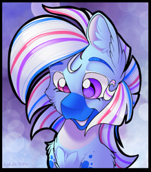 Size: 1313x1502 | Tagged: safe, artist:mychelle, oc, oc:wind chill, pony, bust, female, mare, portrait, solo