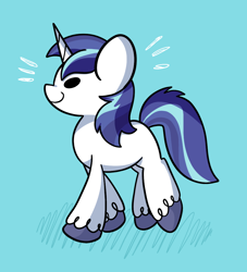 Size: 914x1006 | Tagged: safe, artist:typhwosion, shining armor, pony, unicorn, beady eyes, blue background, cute, male, profile, shining adorable, simple background, solo, stallion