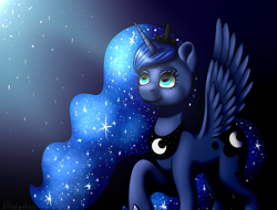 Size: 1516x1150 | Tagged: safe, artist:deltahedgehog, princess luna, alicorn, pony, cute, female, gradient background, mare, smiling, solo, wings