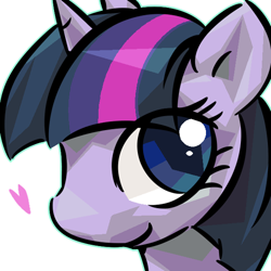 Size: 500x500 | Tagged: safe, artist:tyuubatu, derpibooru import, twilight sparkle, pony, female, heart, mare, solo