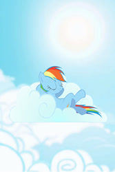 Size: 640x960 | Tagged: safe, rainbow dash, pegasus, pony, cloud, cloudy, iphone wallpaper, relaxing, sky