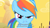 Size: 1366x768 | Tagged: safe, screencap, rainbow dash, pegasus, pony, blue coat, female, mare, multicolored mane, solo, vulgar, youtube caption