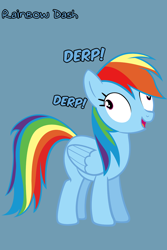 Size: 640x960 | Tagged: safe, rainbow dash, pegasus, pony, derp, iphone wallpaper, rainbow derp, text