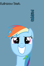 Size: 640x960 | Tagged: safe, rainbow dash, pegasus, pony, blue coat, female, iphone wallpaper, mare, multicolored mane, text