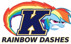 Size: 557x349 | Tagged: safe, rainbow dash, pegasus, pony, angry, kent state university, logo, ncaa, needs more jpeg, rainbow, solo