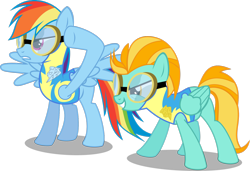 Size: 1600x1092 | Tagged: safe, artist:silver-and-rarity, lightning dust, rainbow dash, pegasus, pony, simple background, transparent background, vector