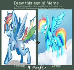 Size: 784x744 | Tagged: safe, artist:spanish-scoot, rainbow dash, pegasus, pony, blue coat, female, mare, multicolored mane