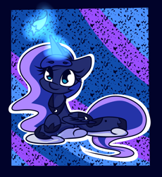 Size: 1800x1955 | Tagged: safe, artist:hedgehog-plant, princess luna, alicorn, pony, abstract background, cloud, female, magic, mare, prone, solo, telekinesis