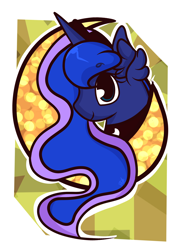 Size: 1876x2534 | Tagged: safe, artist:hedgehog-plant, princess luna, alicorn, pony, abstract background, bust, crescent moon, female, mare, moon, portrait, profile, solo