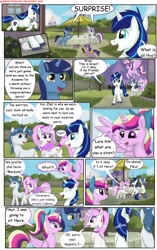 Size: 1950x3102 | Tagged: safe, artist:greenbrothersart, fancypants, fleur-de-lis, night light, princess cadance, shining armor, twilight sparkle, twilight velvet, unicorn twilight, alicorn, pony, unicorn, comic:love is magic, comic, fan, female, filly, filly twilight sparkle, male, mare, running, stallion, tail wrap, teen princess cadance, teenager, younger