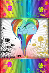 Size: 640x960 | Tagged: safe, artist:lucky43539, rainbow dash, pegasus, pony, heart, heart pony, iphone wallpaper, lock screen, rose, solo