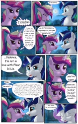 Size: 1950x3102 | Tagged: safe, artist:greenbrothersart, princess cadance, shining armor, alicorn, pony, unicorn, comic:love is magic, comic, crying, eye contact, female, floppy ears, full moon, looking at each other, male, mare in the moon, moon, night, teen princess cadance, teenager