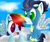 Size: 640x542 | Tagged: safe, artist:invader-777, rainbow dash, soarin', pegasus, pony, female, male, shipping, soarindash, straight