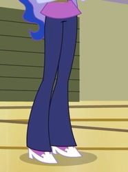 Size: 263x353 | Tagged: safe, princess luna, vice principal luna, a banner day, equestria girls, friendship games, clothes, cropped, high heels, legs, pants, pictures of legs, shoes