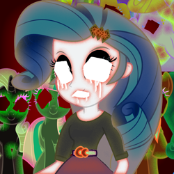 Size: 958x958 | Tagged: safe, color edit, derpibooru import, edit, rainbow dash, rarity, twilight sparkle, equestria girls, colored, nightmare fuel, op is a serial killer