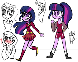 Size: 1024x819 | Tagged: safe, artist:artypaints, derpibooru import, twilight sparkle, equestria girls, clothes, ponytail, solo