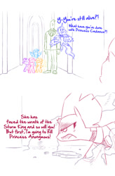 Size: 625x954 | Tagged: safe, artist:raridashdoodles, applejack, fizzlepop berrytwist, fluttershy, pinkie pie, princess luna, rainbow dash, rarity, tempest shadow, oc, oc:anon, alicorn, earth pony, pegasus, pony, unicorn, comic:anon the movie, comic:anon the movie 2017, my little pony: the movie, comic, simple background, white background