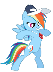 Size: 1403x1872 | Tagged: safe, artist:masterrottweiler, rainbow dash, pegasus, pony, may the best pet win, best pony, bipedal, cute, dashabetes, feminism, hat, puffed chest, rainbow dashs coaching whistle, simple background, transparent background, vector, whistle, whistle necklace