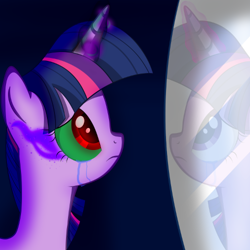 Size: 500x500 | Tagged: safe, artist:twilight7070, derpibooru import, twilight sparkle, mirror, solo