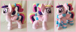 Size: 1714x743 | Tagged: safe, artist:lilmoon, princess cadance, pony, clothes, irl, photo, plushie, scarf, socks, solo, striped socks, teen princess cadance