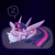 Size: 500x500 | Tagged: safe, artist:breadcipher, derpibooru import, twilight sparkle, twilight sparkle (alicorn), alicorn, pony, eyes closed, female, mare, pillow, simple background, sleeping, smiling, snoring, solo, z