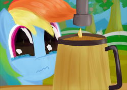 Size: 800x565 | Tagged: safe, artist:tggeko, rainbow dash, pegasus, pony, the super speedy cider squeezy 6000, cider, cider dash, crying, sad, scene interpretation