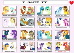 Size: 1060x754 | Tagged: safe, artist:lekewlcheese, applejack, autumn blaze, big macintosh, braeburn, chancellor neighsay, cheese sandwich, coco pommel, doctor whooves, donut joe, flam, flash sentry, fleur-de-lis, flim, gallus, lightning dust, marble pie, maud pie, party favor, pharynx, prince blueblood, princess cadance, rainbow dash, rockhoof, sandbar, shining armor, spitfire, starlight glimmer, sunburst, svengallop, tree hugger, twilight sparkle, twilight sparkle (alicorn), zecora, alicorn, changedling, changeling, earth pony, pegasus, pony, unicorn, bluesentry, cheesefavor, cocojack, crack shipping, eyes closed, female, gay, lesbian, male, prince pharynx, shiningcadance, shipping, shipping chart, smiling, straight