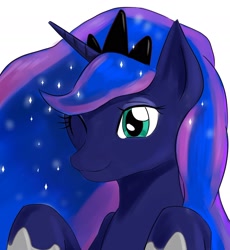 Size: 1416x1539 | Tagged: safe, artist:汚自慰, princess luna, alicorn, pony, one eye closed, simple background, white background