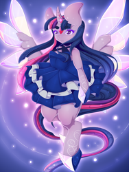 Size: 1200x1600 | Tagged: safe, artist:lovepuma69, derpibooru import, twilight sparkle, twilight sparkle (alicorn), alicorn, anthro, arm hooves, clothes, dress, ear fluff, hoof shoes, impossibly large ears, jewels