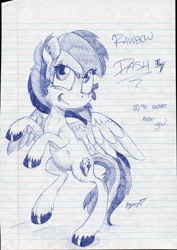 Size: 2272x3217 | Tagged: safe, artist:bloodyhellhayden, rainbow dash, pegasus, pony, female, mare, simple background, solo, traditional art, white background