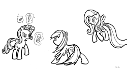 Size: 1600x870 | Tagged: safe, artist:nasse, fluttershy, rainbow dash, rarity, pegasus, pony, unicorn, brush, makeover