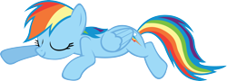 Size: 4648x1673 | Tagged: safe, artist:rainbowcrab, rainbow dash, pegasus, pony, simple background, sleeping, sleepydash, solo, transparent background, vector