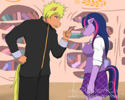 Size: 600x480 | Tagged: safe, artist:bloodyriley, derpibooru import, twilight sparkle, anthro, crack shipping, crossover, crossover shipping, equestrianheroes, naruto, narutwi, romance, shipping, uzumaki naruto